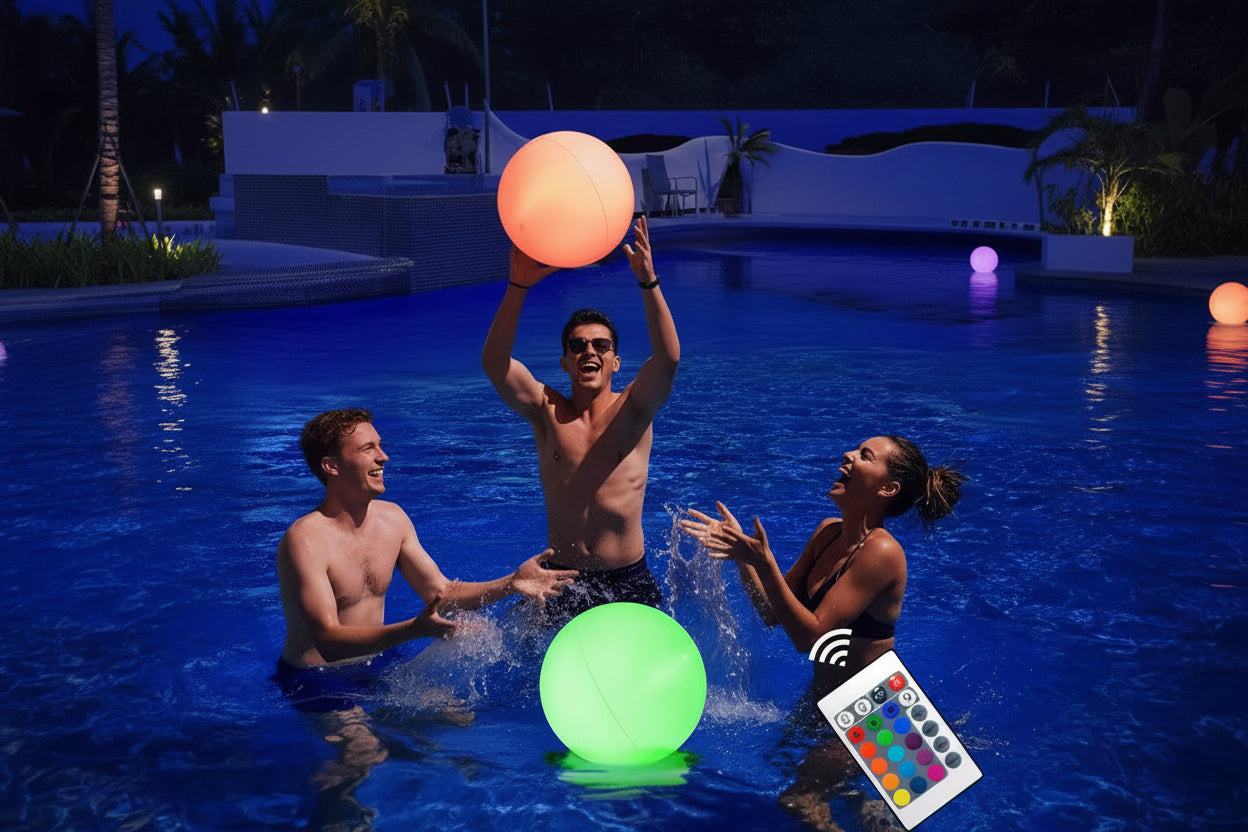 2 PCS Water Party LED Light Ball Outdoor Floating Changing Color