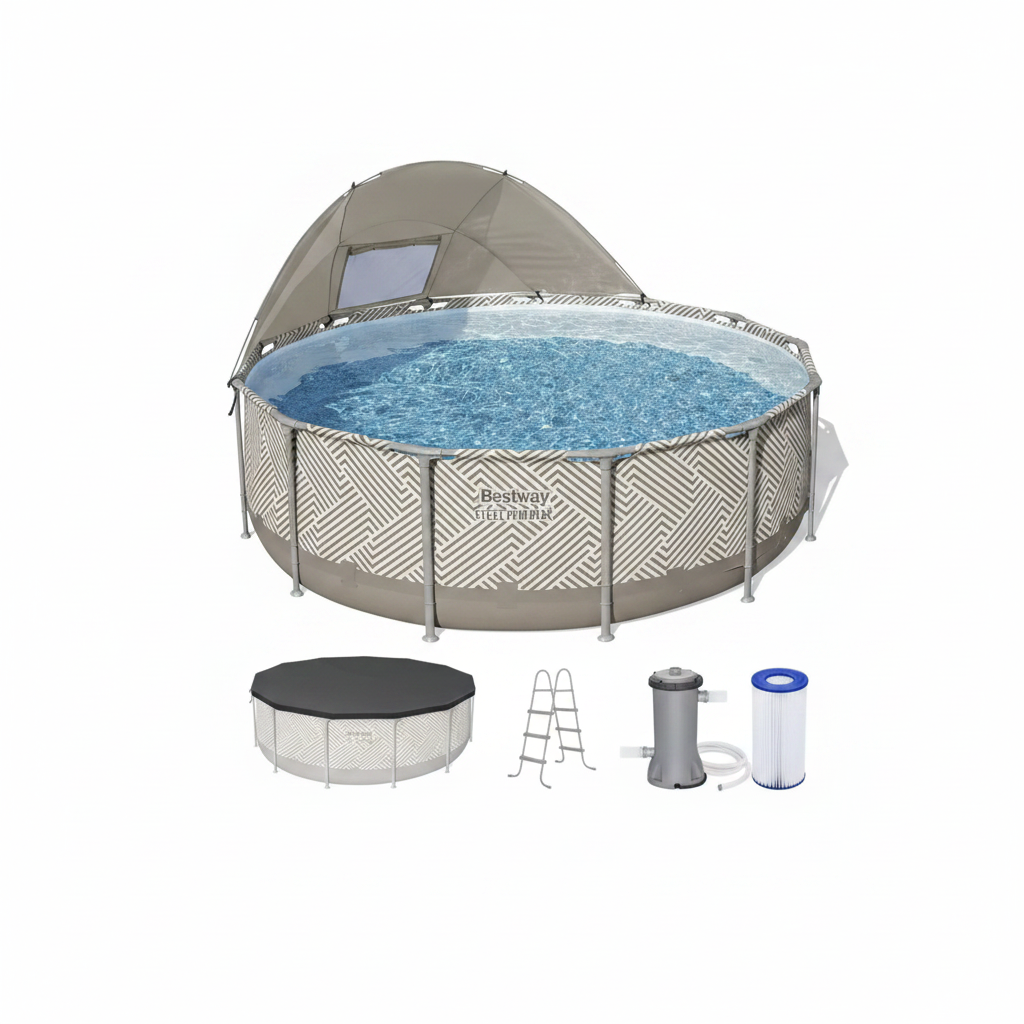 13ft x 42in Above Ground Pool Set with Canopy, Filter, Pump & Ladder
