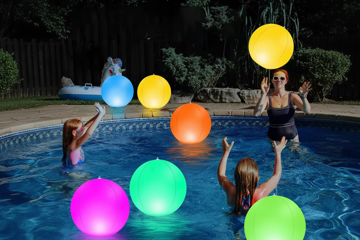 2 PCS Water Party LED Light Ball Outdoor Floating Changing Color