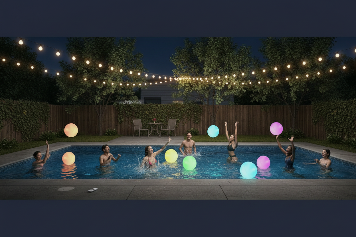 2 PCS Water Party LED Light Ball Outdoor Floating Changing Color
