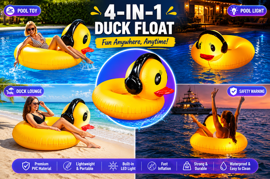 Duck Pool Float with Lights, Solar 42 in