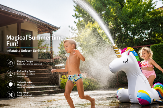 Unicorn Pool Float with Fast Valves Unicorn Sprinkler Blow Up Swimming Pool Party Toys