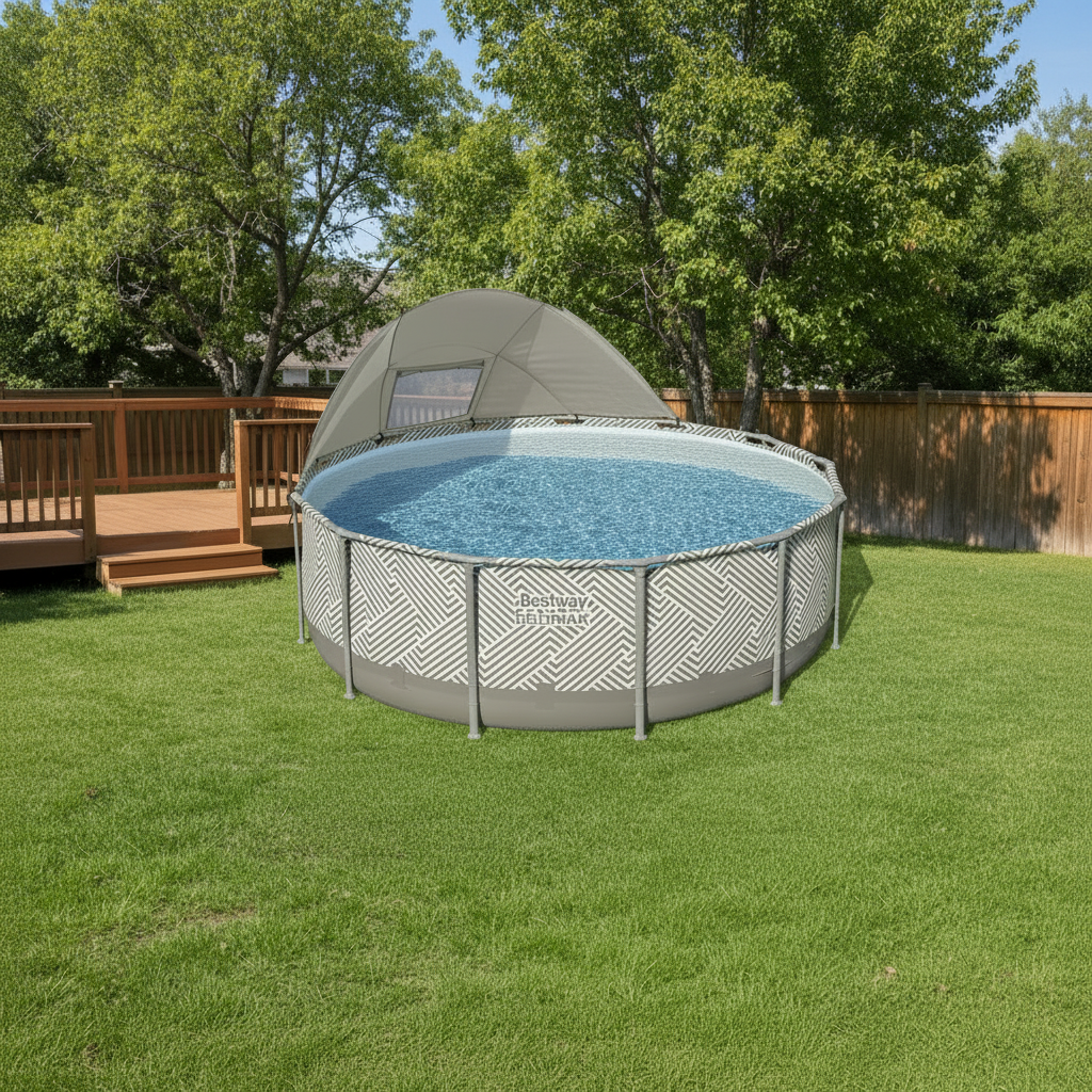 13ft x 42in Above Ground Pool Set with Canopy, Filter, Pump & Ladder