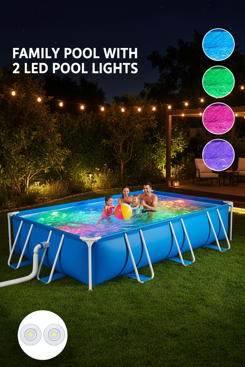 Light-Up Above Ground Swimming Pool – 7ft x 48in x 24in