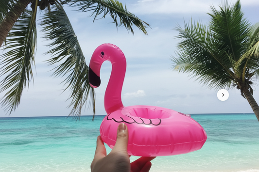 Tropical Flamingo Inflatable Drink Cup Holders – Set of 5