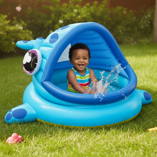 Baby & Toddler Inflatable Pool with Sun Tent Swim Pool