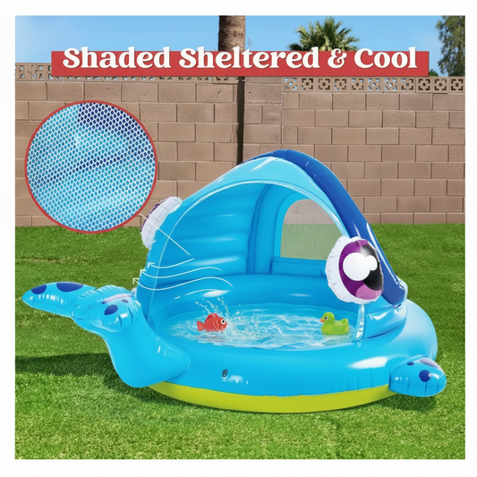 Baby & Toddler Inflatable Pool with Sun Tent Swim Pool