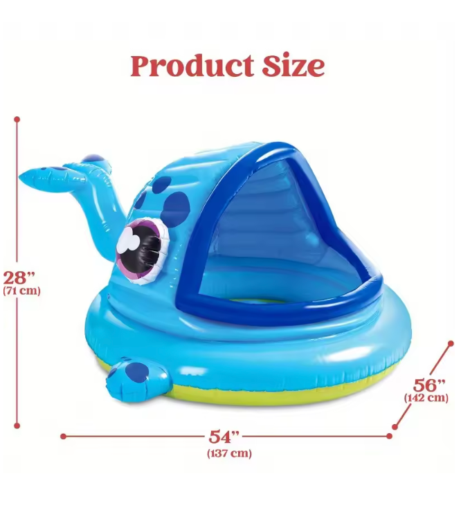 Baby & Toddler Inflatable Pool with Sun Tent Swim Pool