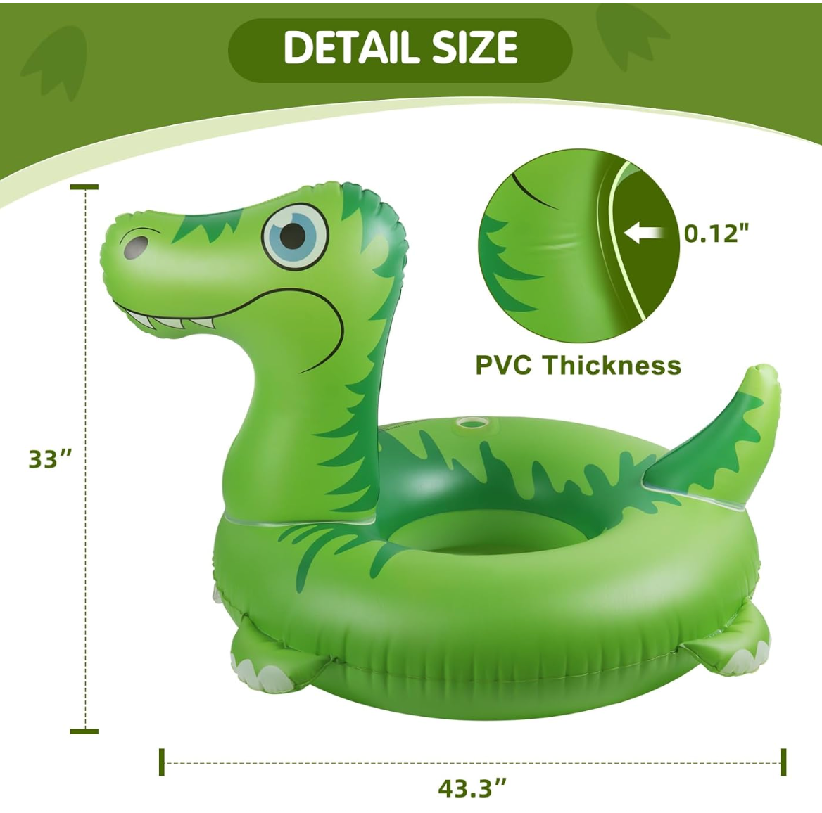 Solar Powered Large Dinosaur Pool Float LED Color Changing
