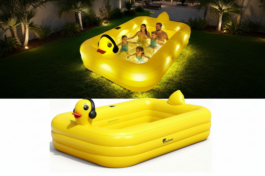 Solar Powered Duck Inflatable Swimming Pool LED