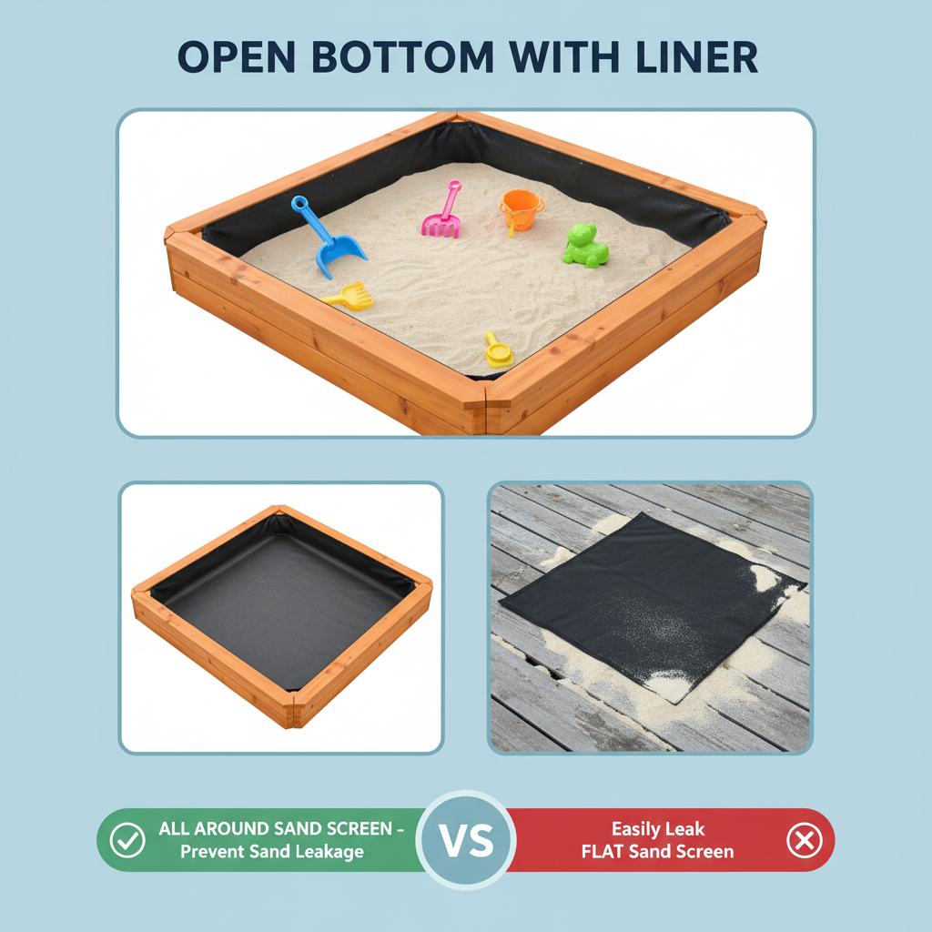 Kids Sandbox with Lid and Cover Outdoor Sand Pit with Picnic Table