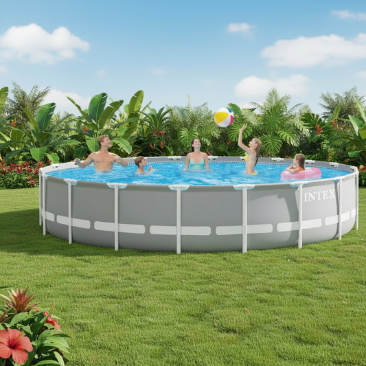 INTEX Prism Frame 14ft x 42in Above Ground Swimming Pool Set